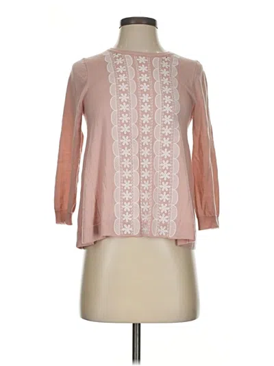 Pre-owned Jcrew 3/4 Sleeve Blouse In Pink