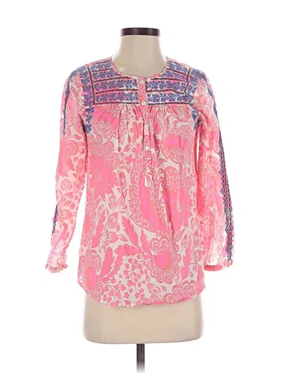Pre-owned Jcrew 3/4 Sleeve Blouse In Pink