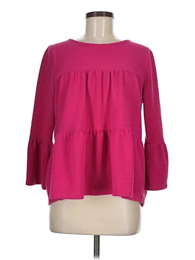 Pre-owned Jcrew 3/4 Sleeve Blouse In Pink