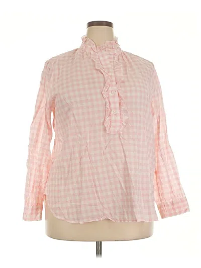 Pre-owned Jcrew 3/4 Sleeve Blouse In Pink