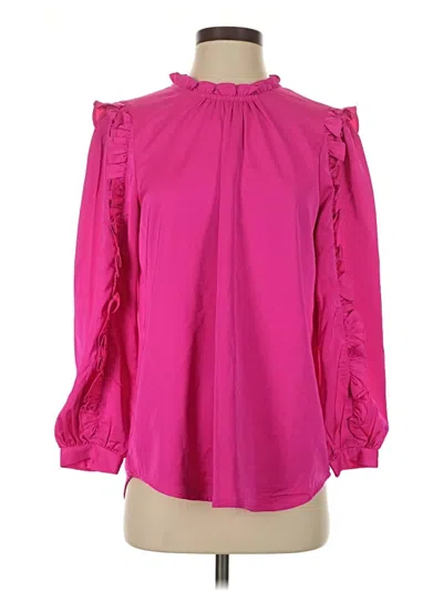 Pre-owned Jcrew 3/4 Sleeve Blouse In Pink