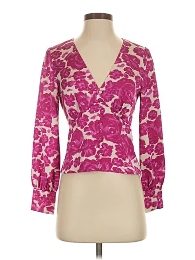 Pre-owned Jcrew 3/4 Sleeve Blouse In Pink