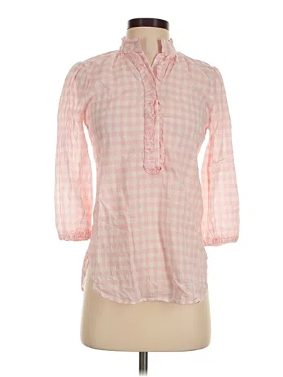 Pre-owned Jcrew 3/4 Sleeve Blouse In Pink