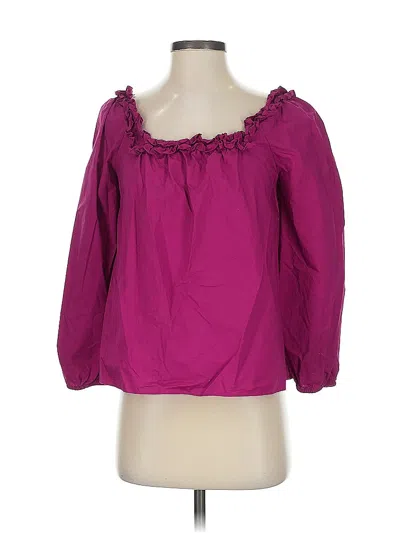 Pre-owned Jcrew 3/4 Sleeve Blouse In Purple