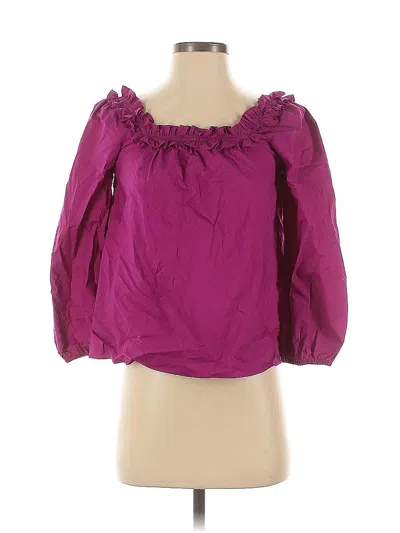 Pre-owned Jcrew 3/4 Sleeve Blouse In Purple