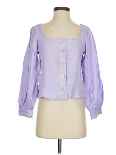 Pre-owned Jcrew 3/4 Sleeve Blouse In Purple