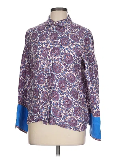 Pre-owned Jcrew 3/4 Sleeve Blouse In Purple