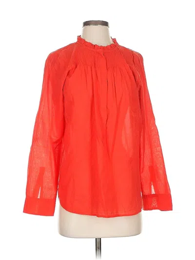 Pre-owned Jcrew 3/4 Sleeve Blouse In Red