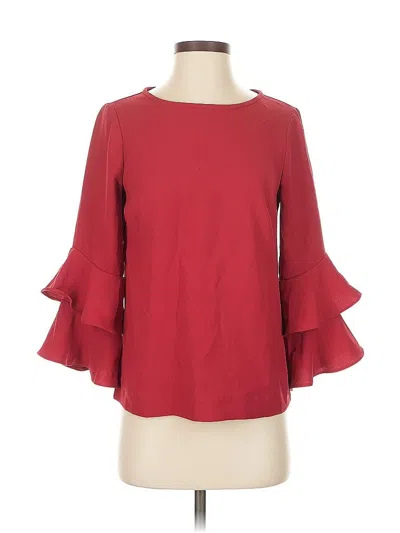 Pre-owned Jcrew 3/4 Sleeve Blouse In Red