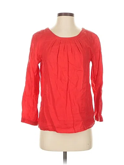 Pre-owned Jcrew 3/4 Sleeve Blouse In Red