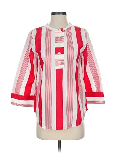 Pre-owned Jcrew 3/4 Sleeve Blouse In Red
