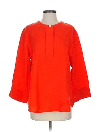 Pre-owned Jcrew 3/4 Sleeve Blouse In Red