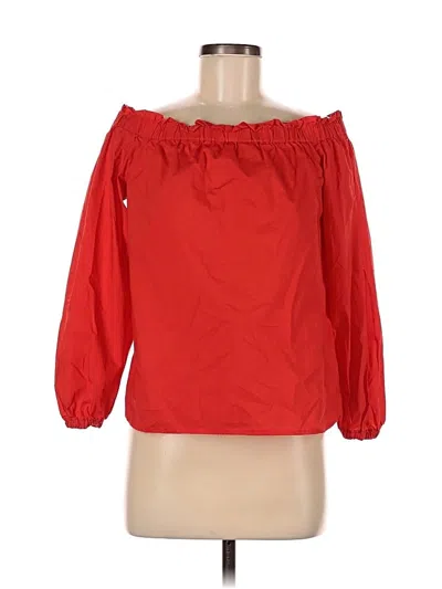 Pre-owned Jcrew 3/4 Sleeve Blouse In Red