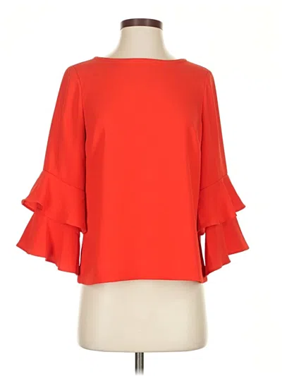Pre-owned Jcrew 3/4 Sleeve Blouse In Red