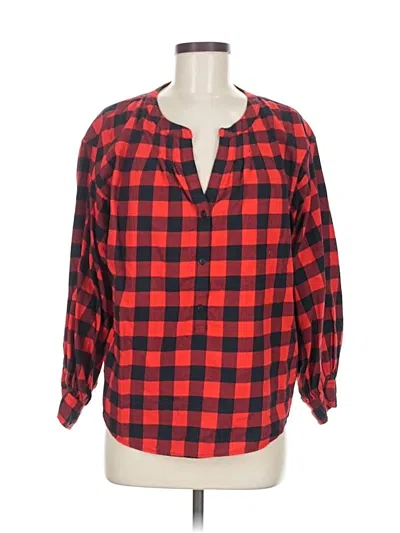 Pre-owned Jcrew 3/4 Sleeve Blouse In Red