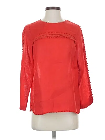Pre-owned Jcrew 3/4 Sleeve Blouse In Red