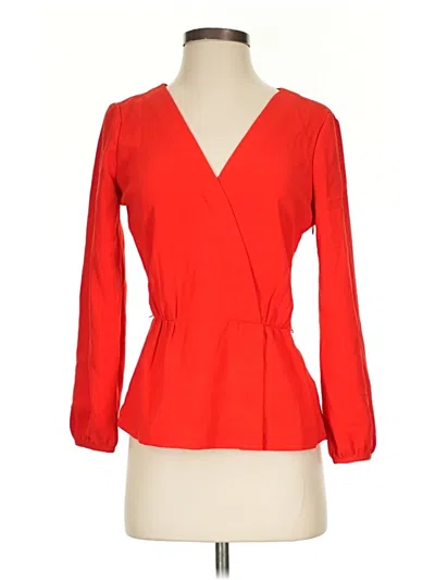 Pre-owned Jcrew 3/4 Sleeve Blouse In Red