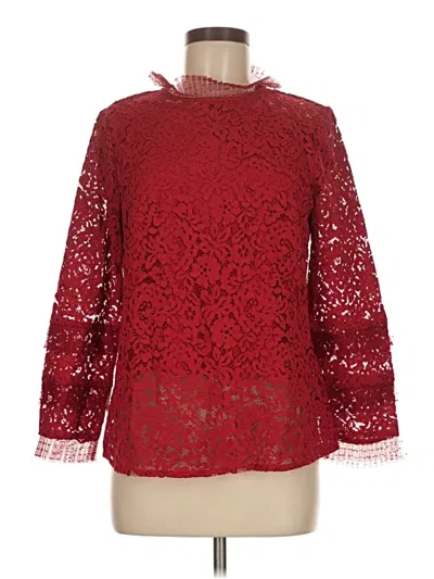 Jcrew 3/4 Sleeve Blouse In Red