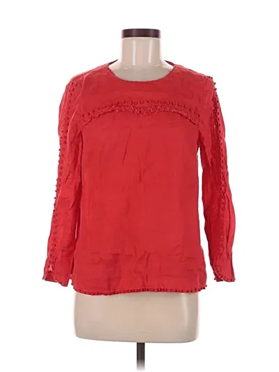 Pre-owned Jcrew 3/4 Sleeve Blouse In Red