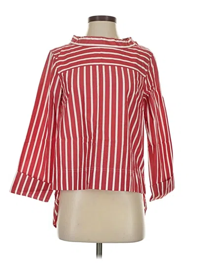 Pre-owned Jcrew 3/4 Sleeve Blouse In Red