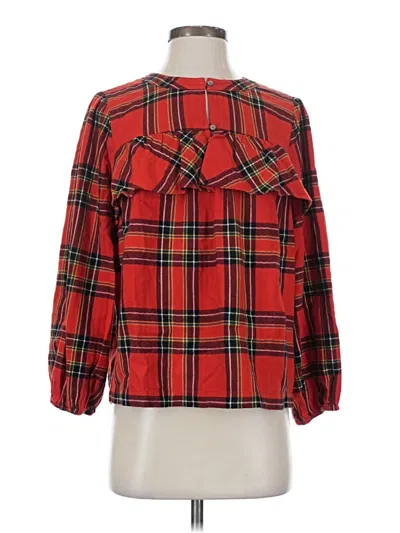 Pre-owned Jcrew 3/4 Sleeve Blouse In Red
