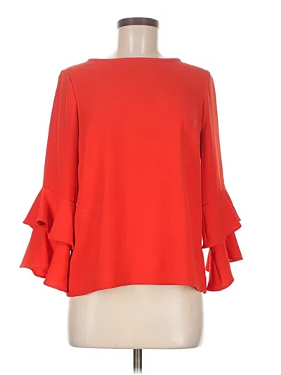 Pre-owned Jcrew 3/4 Sleeve Blouse In Red