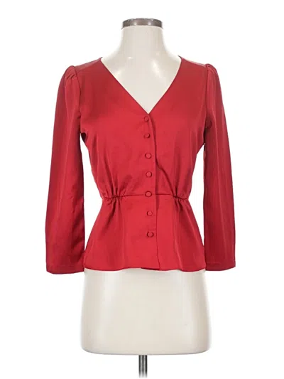 Pre-owned Jcrew 3/4 Sleeve Blouse In Red