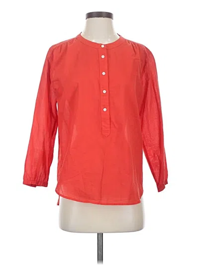 Pre-owned Jcrew 3/4 Sleeve Blouse In Red