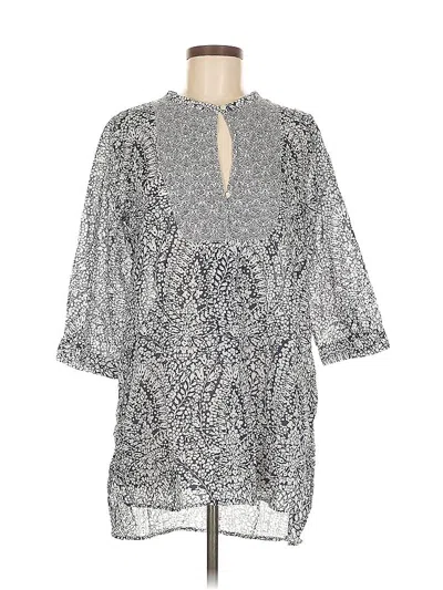 Pre-owned Jcrew 3/4 Sleeve Blouse In Silver