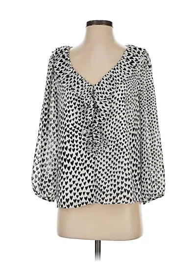 Pre-owned Jcrew 3/4 Sleeve Blouse In Silver