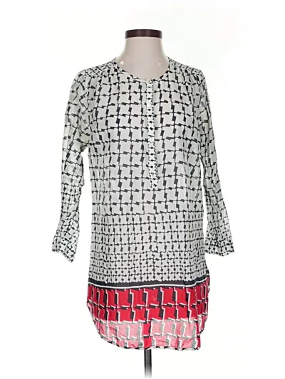 Pre-owned Jcrew 3/4 Sleeve Blouse In Silver