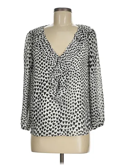 Pre-owned Jcrew 3/4 Sleeve Blouse In Silver