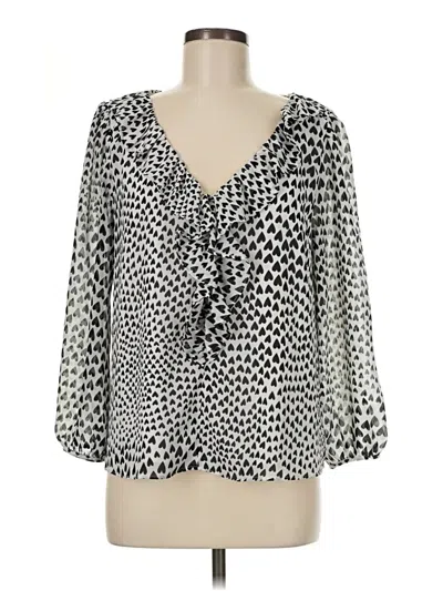 Pre-owned Jcrew 3/4 Sleeve Blouse In Silver