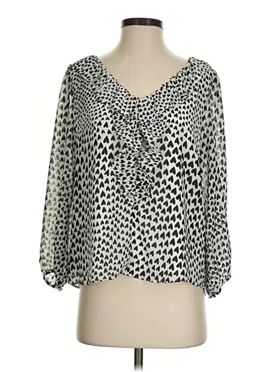 Pre-owned Jcrew 3/4 Sleeve Blouse In Silver