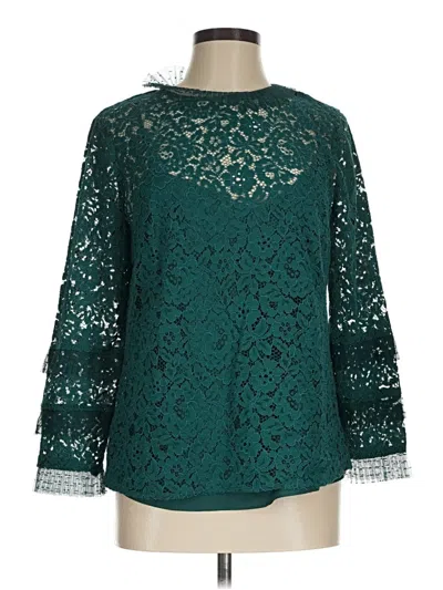Pre-owned Jcrew 3/4 Sleeve Blouse In Teal