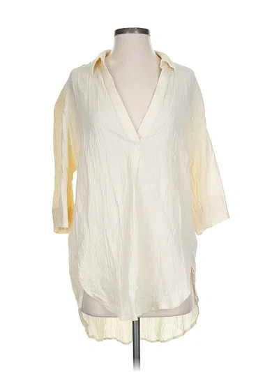Pre-owned Jcrew 3/4 Sleeve Blouse In White