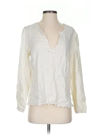 Pre-owned Jcrew 3/4 Sleeve Blouse In White