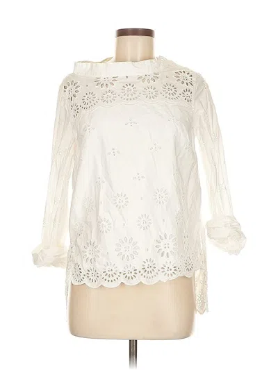 Pre-owned Jcrew 3/4 Sleeve Blouse In White