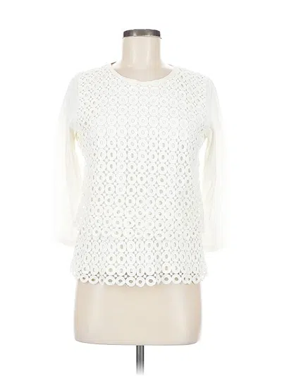 Pre-owned Jcrew 3/4 Sleeve Blouse In White