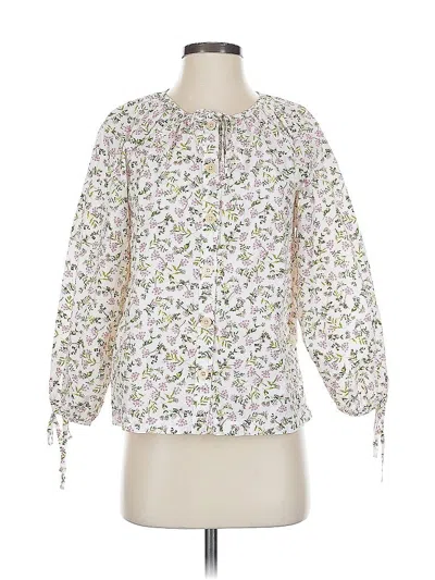 Pre-owned Jcrew 3/4 Sleeve Blouse In White