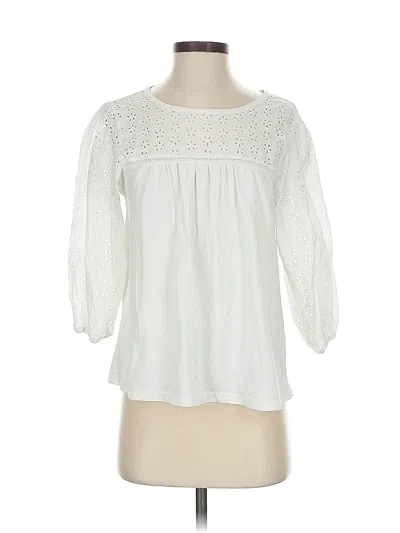 Pre-owned Jcrew 3/4 Sleeve Blouse In White