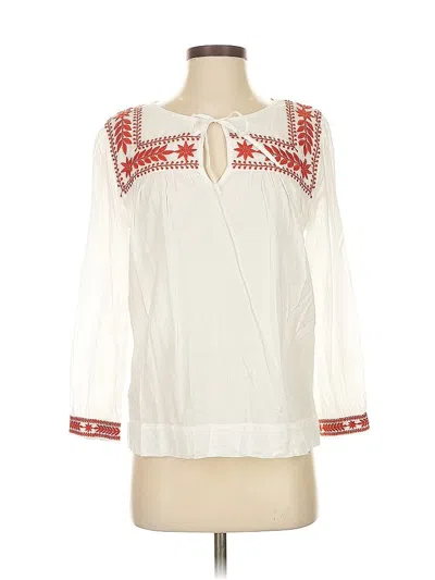 Pre-owned Jcrew 3/4 Sleeve Blouse In White