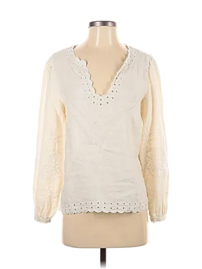Pre-owned Jcrew 3/4 Sleeve Blouse In White