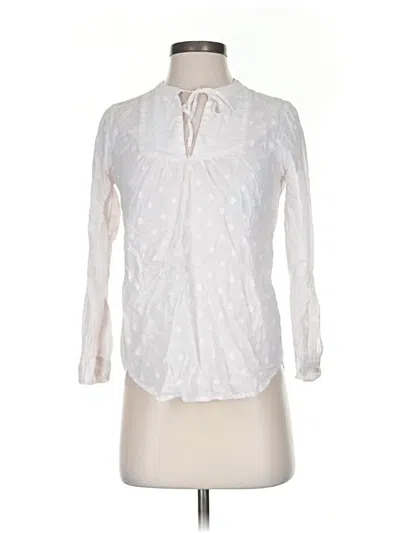 Pre-owned Jcrew 3/4 Sleeve Blouse In White