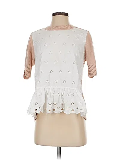 Pre-owned Jcrew 3/4 Sleeve Blouse In White