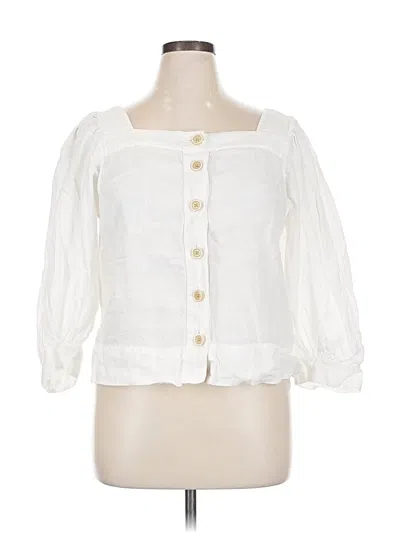 Pre-owned Jcrew 3/4 Sleeve Blouse In White