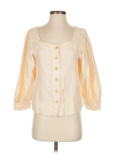 Pre-owned Jcrew 3/4 Sleeve Blouse In White