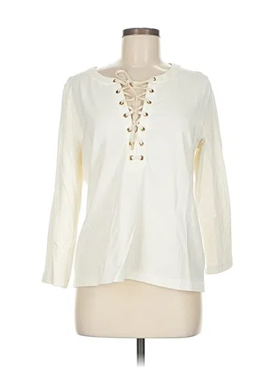 Pre-owned Jcrew 3/4 Sleeve Blouse In White