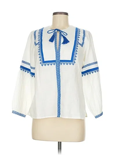 Pre-owned Jcrew 3/4 Sleeve Blouse In White
