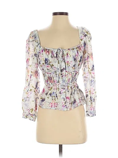 Pre-owned Jcrew 3/4 Sleeve Blouse In White